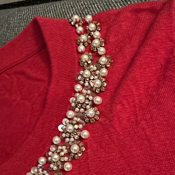 kate spade Red Embellished Cardigan - Picture 7 of 10